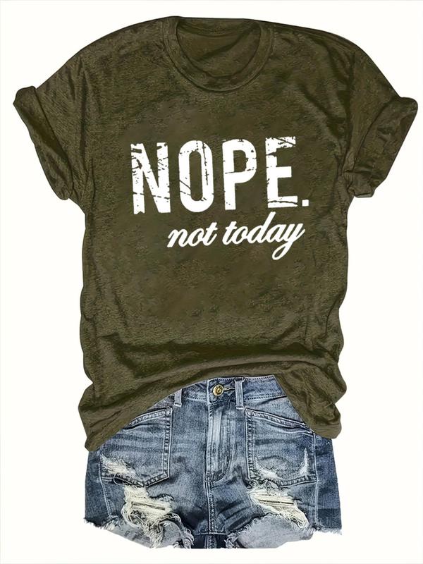 Women's Letter Print Round Neck Tee, Graphic Tees, Summer Clothes, Casual Comfort Short Sleeve Crewneck Top, Summer Outfits 2024, Lady Streetwear, Womenswear Back To School, Women's Tops, Vintage Graphic Tees