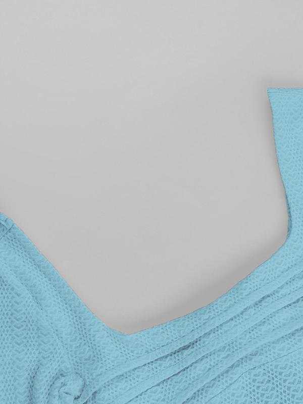 Women's Plain Cut Out Backless Crop Tee, Casual Scoop Neck Long Sleeve Top for Fall, Fashion Women's Knitwear for Daily Wear