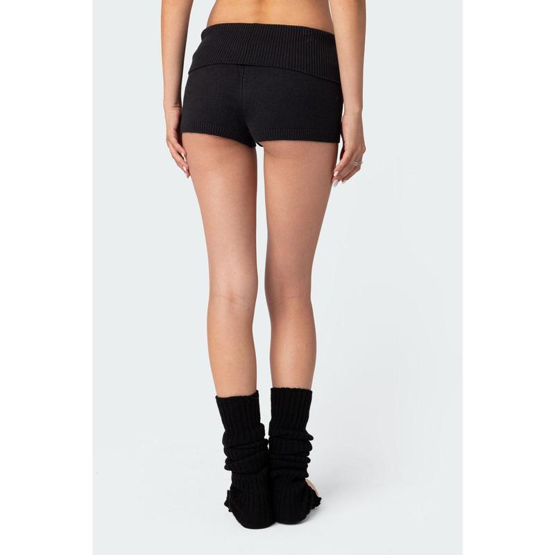 Knit Fold Over Shorts