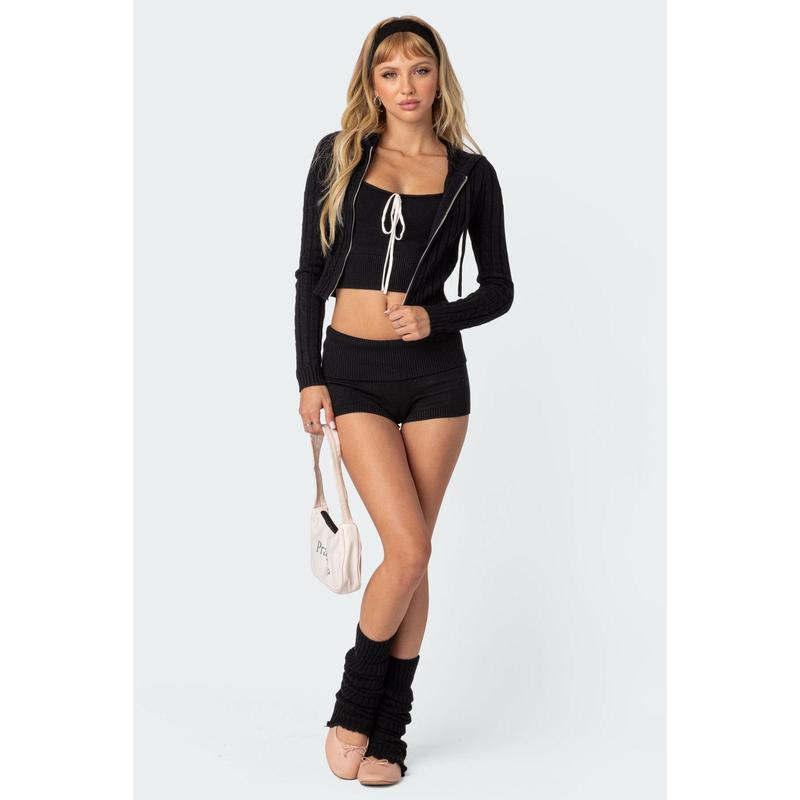 Knit Fold Over Shorts