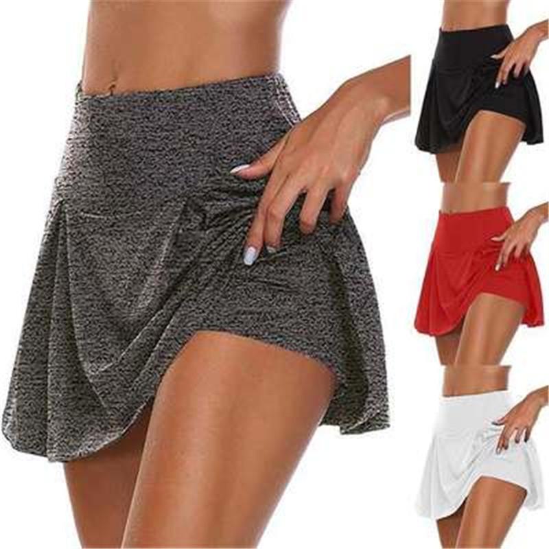 Summer basic summer women's solid color fake two-piece leggings women's skirt