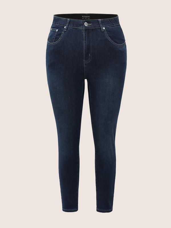 BloomChic Skinny Very Stretchy High Rise Dark Wash Gap Proof Jeans