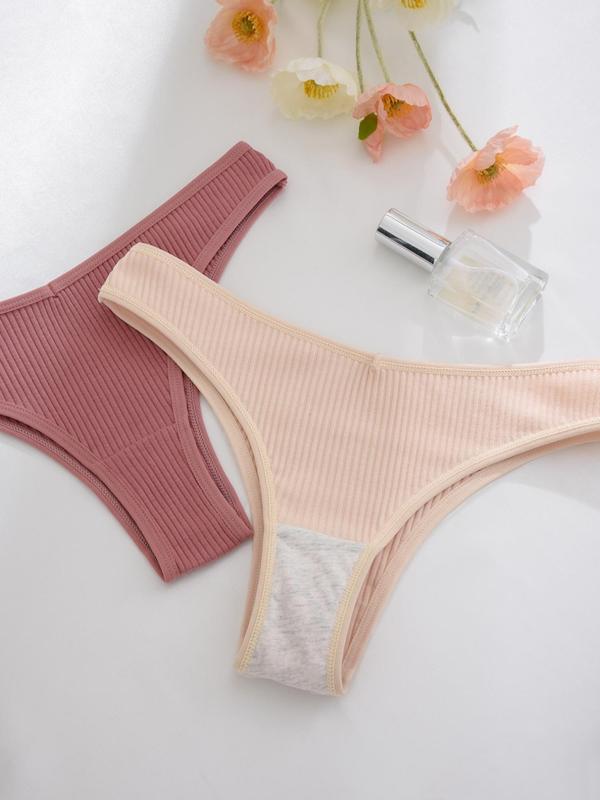 Women's Solid Color Panty, Soft Comfy Breathable Seamless Knicker for Daily Wear, Underwear for All Seasons