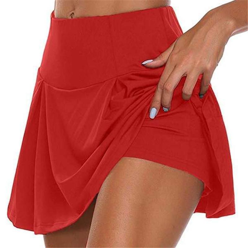 Summer basic summer women's solid color fake two-piece leggings women's skirt