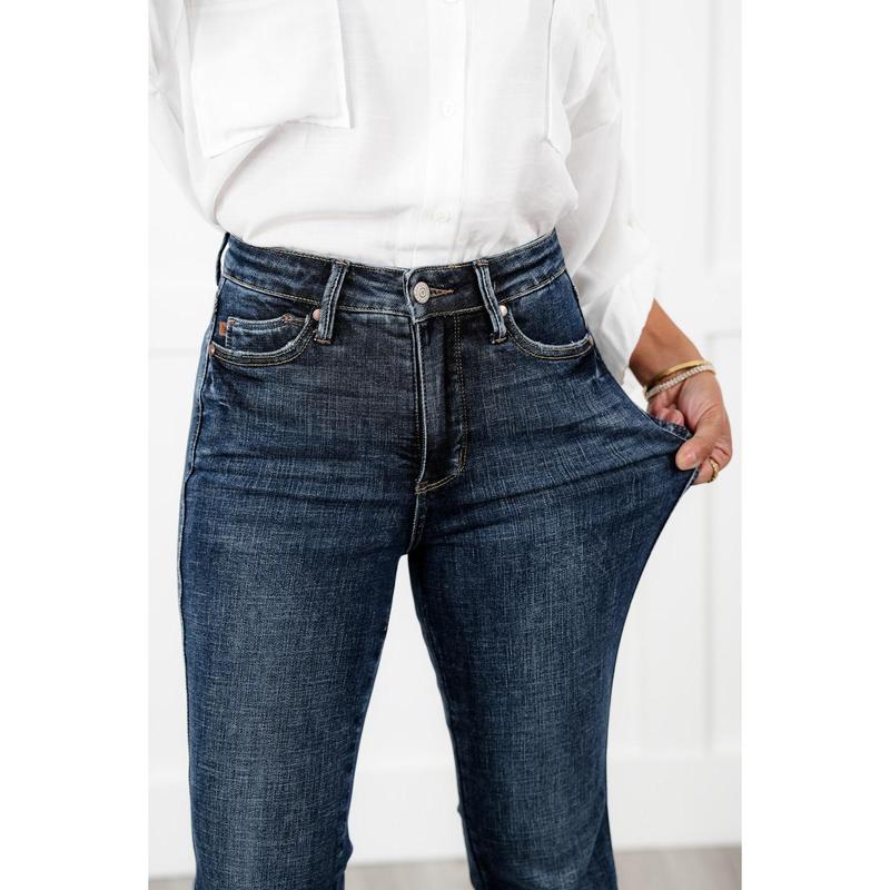 Judy Blue The Amelia Dark Wash Tummy Control Flare Jeans With Booty Lifting