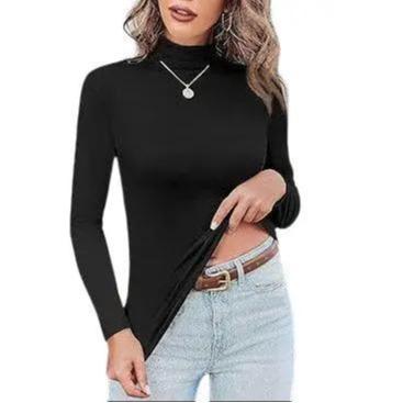 Womens Turtleneck Long Sleeve Shirts Lightweight Basic Slim Fit Soft Thermal Underwear Tops Casual Fashion