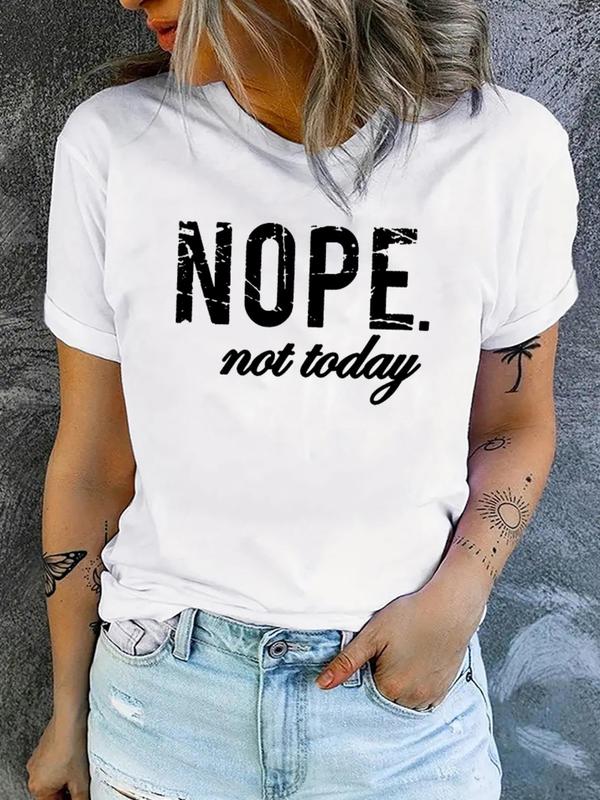 Women's Letter Print Round Neck Tee, Graphic Tees, Summer Clothes, Casual Comfort Short Sleeve Crewneck Top, Summer Outfits 2024, Lady Streetwear, Womenswear Back To School, Women's Tops, Vintage Graphic Tees