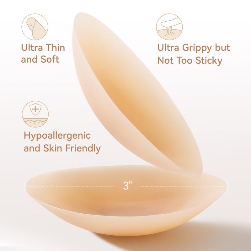 LUCKMEEY Women's Reusable Nipple Covers, Invisible Self-adhesive Breast Pasties,Lingerie Accessories for Women, 2024 Womenswear Underwear Lady Comfort Christmas