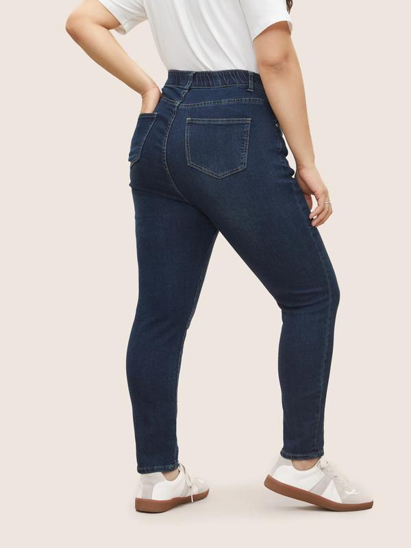 BloomChic Skinny Very Stretchy High Rise Dark Wash Gap Proof Jeans