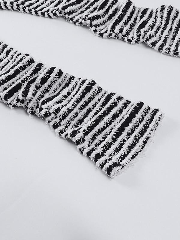 Women's Striped Print High Waist Stacked Pants, Casual Comfy Trousers for Summer, Fashion Women's Bottoms for Daily Wear