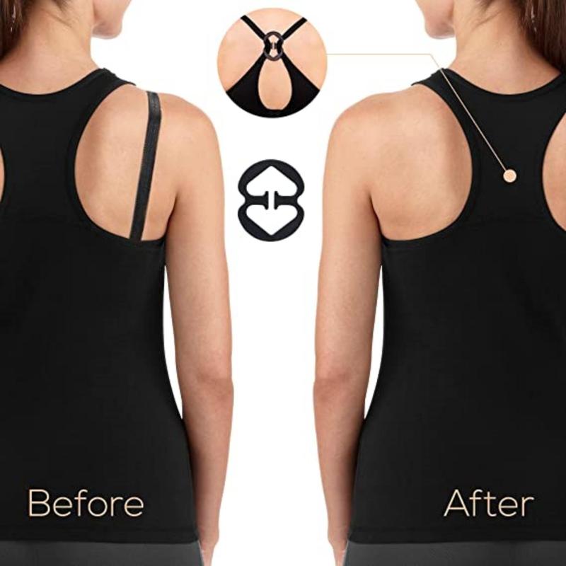 Women's 12pcs Plain Bra Strap Clip, Anti-slip Plastic Bra Accessories, Lingerie Accessories for Daily Wear