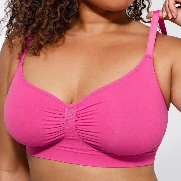 3 in 1 Wireless Women's Bra - No Wire Bralette for Everyday Comfort - Black, Brown and Pink - Womenswear