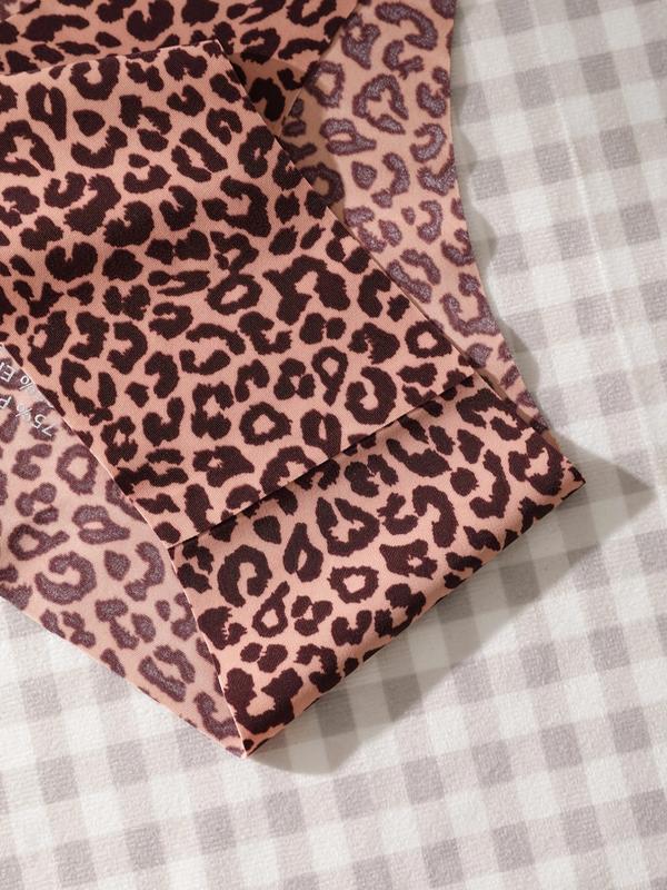 Women's 5pcs Solid Color & Leopard Print Seamless Panties, Casual Soft Comfy Breathable Knicker for Daily Wear, Underwear for All Seasons
