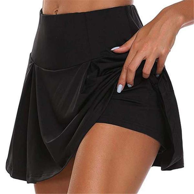 Summer basic summer women's solid color fake two-piece leggings women's skirt