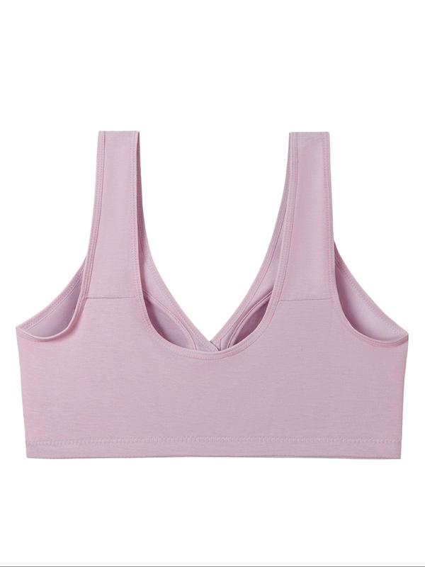 Plus Size 6pcs Floral Print Button Front Bra, Casual Soft Comfortable Breathable V Neck Bralette, Women's Underwear for All Seasons