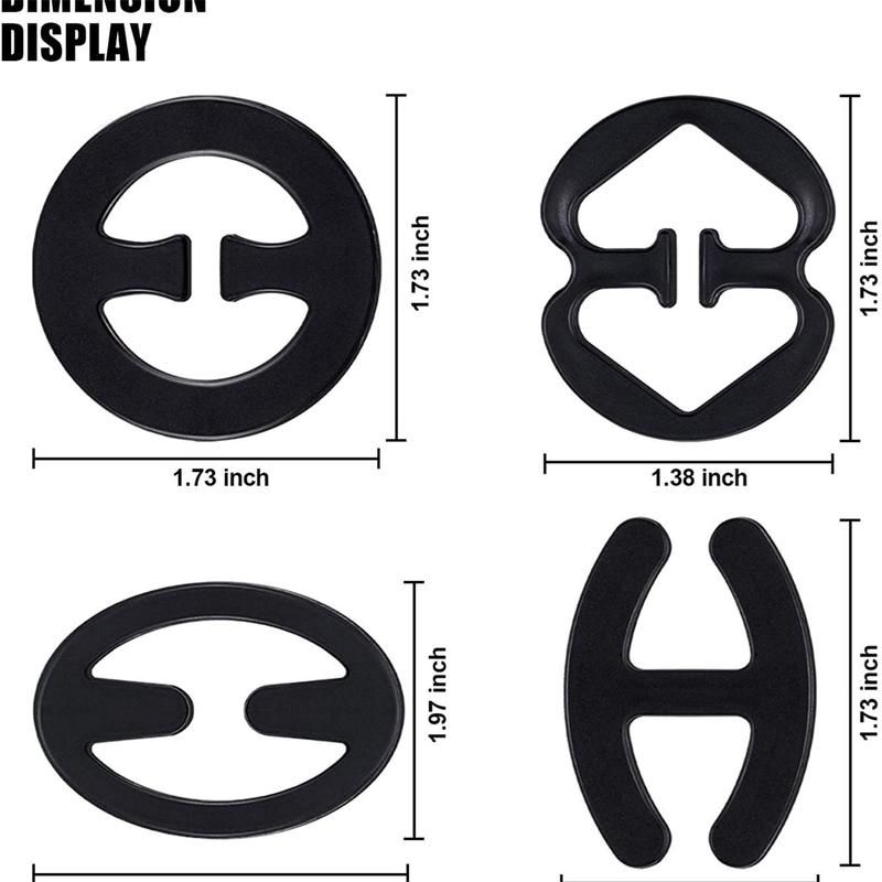 Women's 12pcs Plain Bra Strap Clip, Anti-slip Plastic Bra Accessories, Lingerie Accessories for Daily Wear