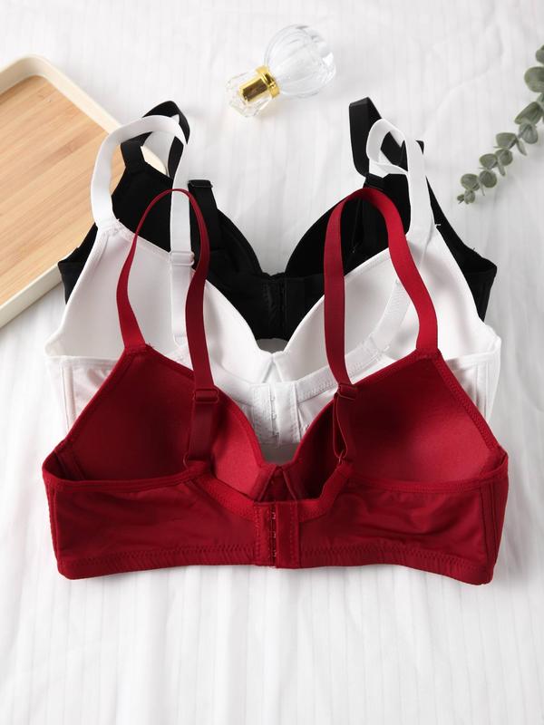 Women's Solid Adjustable Strap Bra, Soft Comfortable Underwire Lingerie Top, Bras for Women, Lingerie for All Seasons, Underwear Sets for Women, Fall Wear, Fallfreshness