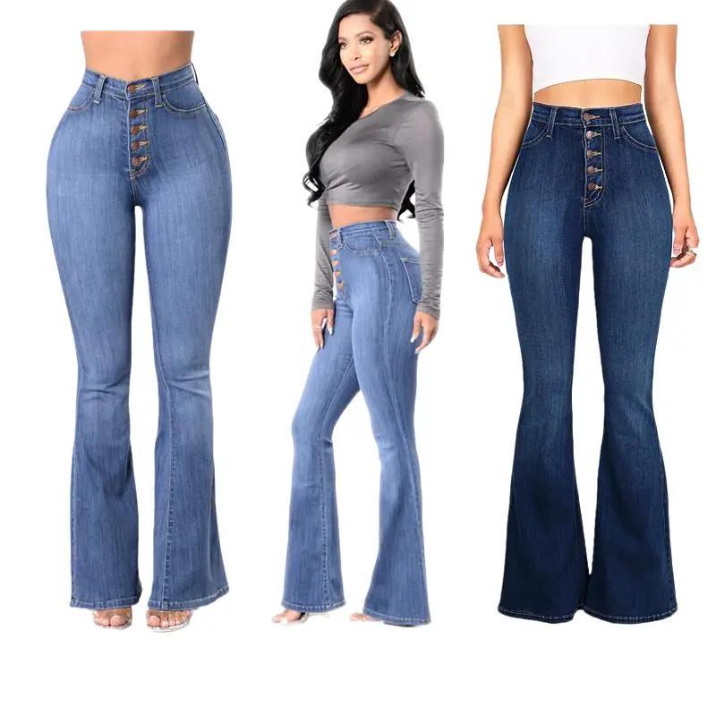 FLOYU 2024 explosive models ladies jeans female Slim high-waisted hip flare pants fashionnova jeans Bottom Casual