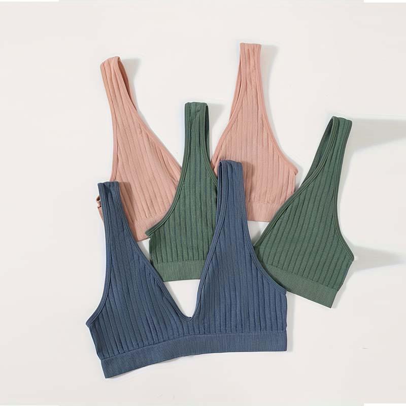 3 pack color dark collar wireless bras, comfortable and elegant strapless bras, women's underwear and lingerie