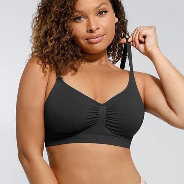 3 in 1 Wireless Women's Bra - No Wire Bralette for Everyday Comfort - Black, Brown and Pink - Womenswear