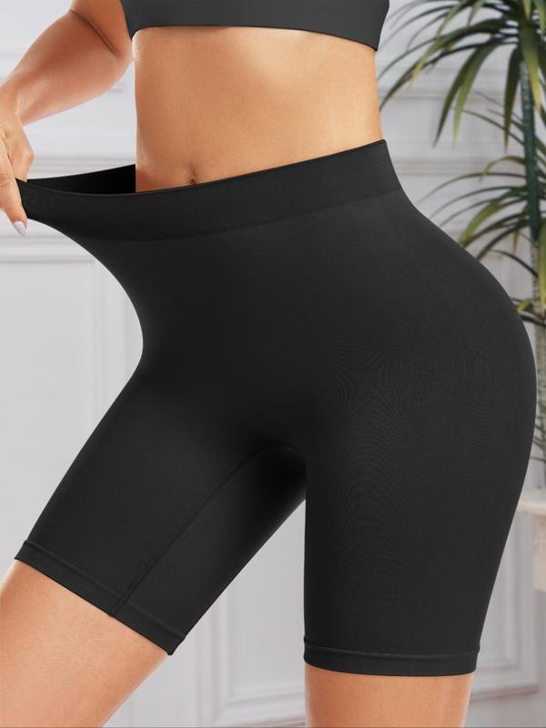 Women's Plain High Waist Hip Lifting Shapewear Shorts, Comfort Breathable Seamless Tummy Control Shaper Shorts, Ladies Shapewear Bottoms