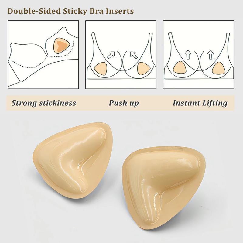 2024 Newest Double-Sided Sticky Bra InsertsAdhesive Bra Pads Push up Breast EnhancersPads Reusable Padded Ultra Lift Inserts Womenswear Accessories reusable covers Mini Rice Comfort Bridal