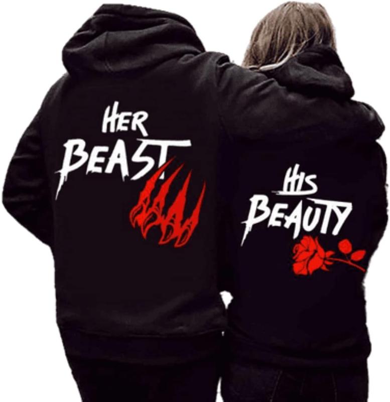 Her Beast His Beauty Couple Hoodie