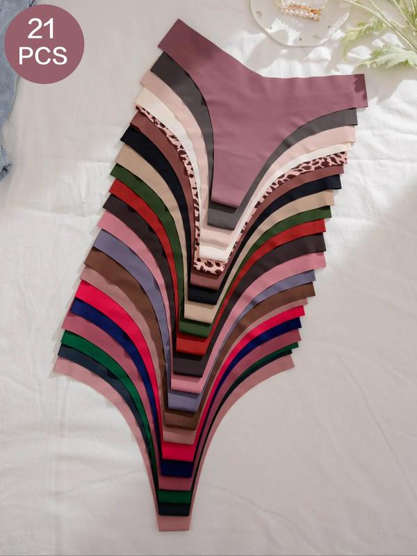 Women's Plain & Leopard Print High Cut Knicker, Soft Comfy Breathable Back To School Panty, Fall Clothes, Panties for Women, Summer Clothes, Ladies Underwear for Fall, Fall Wear 2024, Womenswear & Underwear, Fall Wear, Fallfreshness, 90s Clothes