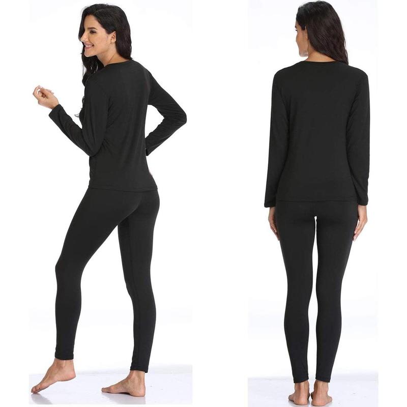 Women 's Thermal Underwear Set with Lightweight Ultra Soft Fleece Lined,Long John Set, Skiing Base Layer Womenswear Lady