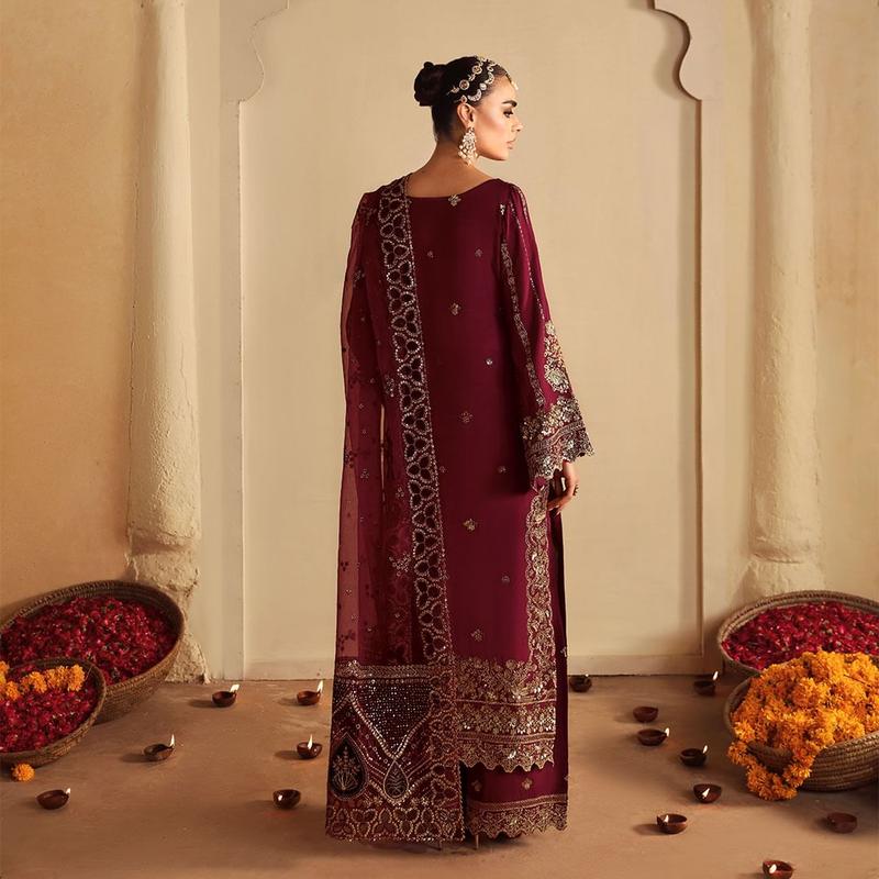 ROSHAN Premium Raw Silk SH04 - Women's Traditional Clothing colored  wedding dress Dress Dupatta