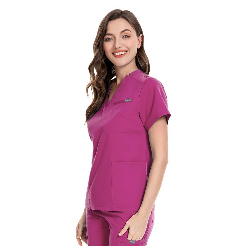 Elastic surgical gown wholesale V-neck short-sleeved hospital nurse suit female Korean version wash clothes male spot