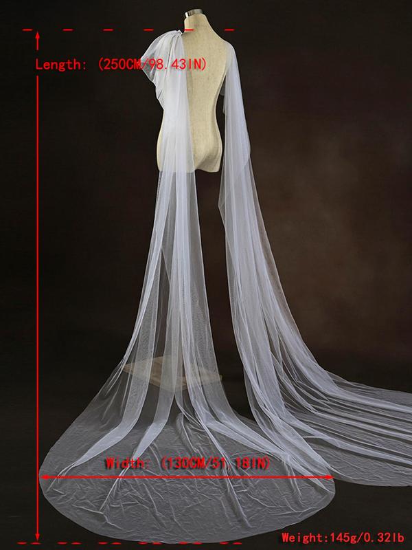 Bridal Shoulder Cape Veil, Elegant Detachable Mesh Wedding Wings Veil, Women's Wedding Accessories for All Seasons