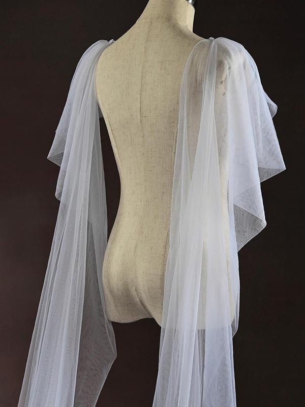 Bridal Shoulder Cape Veil, Elegant Detachable Mesh Wedding Wings Veil, Women's Wedding Accessories for All Seasons