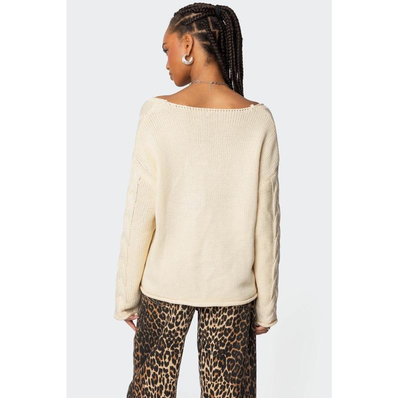 Inga Oversized Cable Knit Sweater