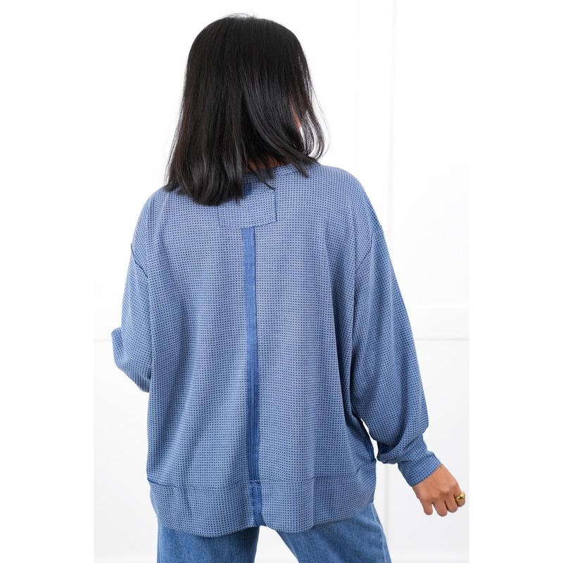 Door Buster! Plus Reg Thermal Long Sleeve Top with Reverse Seam Detail (Multiple Colors)
