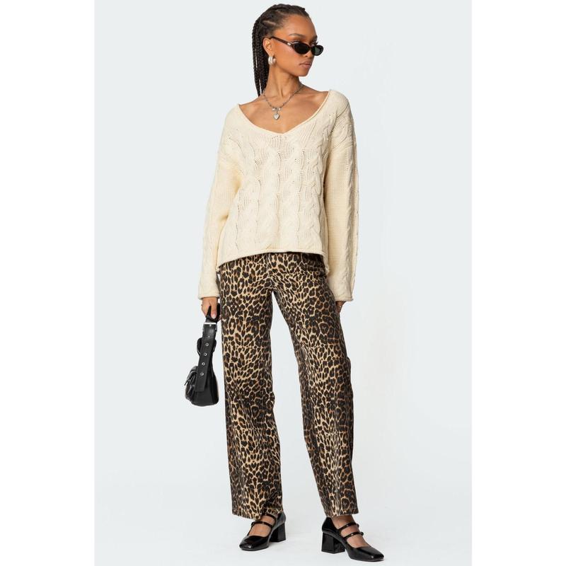 Inga Oversized Cable Knit Sweater