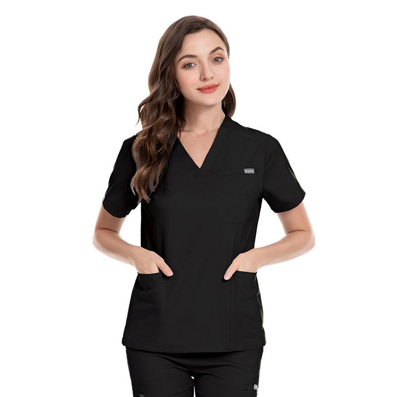 Elastic surgical gown wholesale V-neck short-sleeved hospital nurse suit female Korean version wash clothes male spot