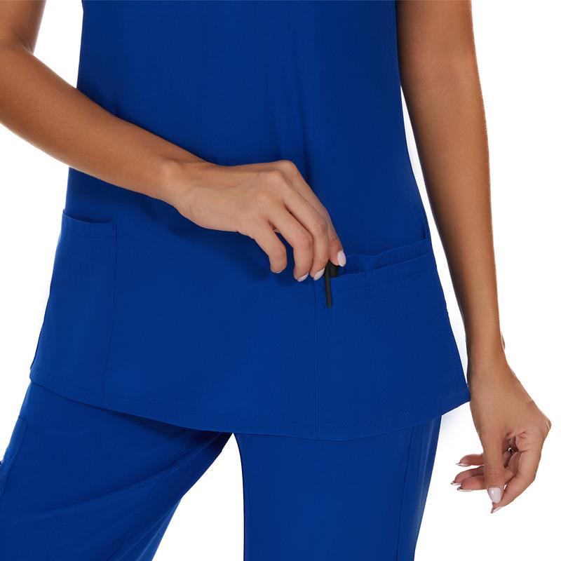 Cozyfit Scrub Tops for Woman - Soft Stretch, V-Neck Top Scrubs with 3 Pockets, Easy Care for Women Womenswear Clothing