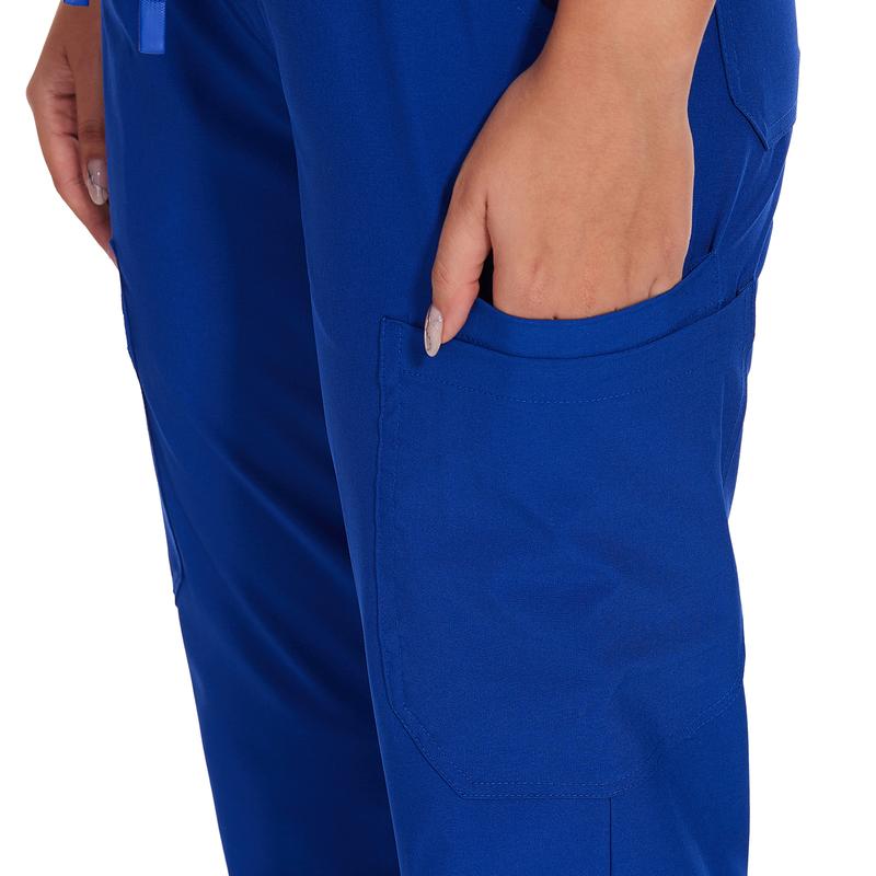 CozyFit Scrubs for Women Set - V-Neck Top & Cargo Pants with 10 Pockets Women's V-Neck