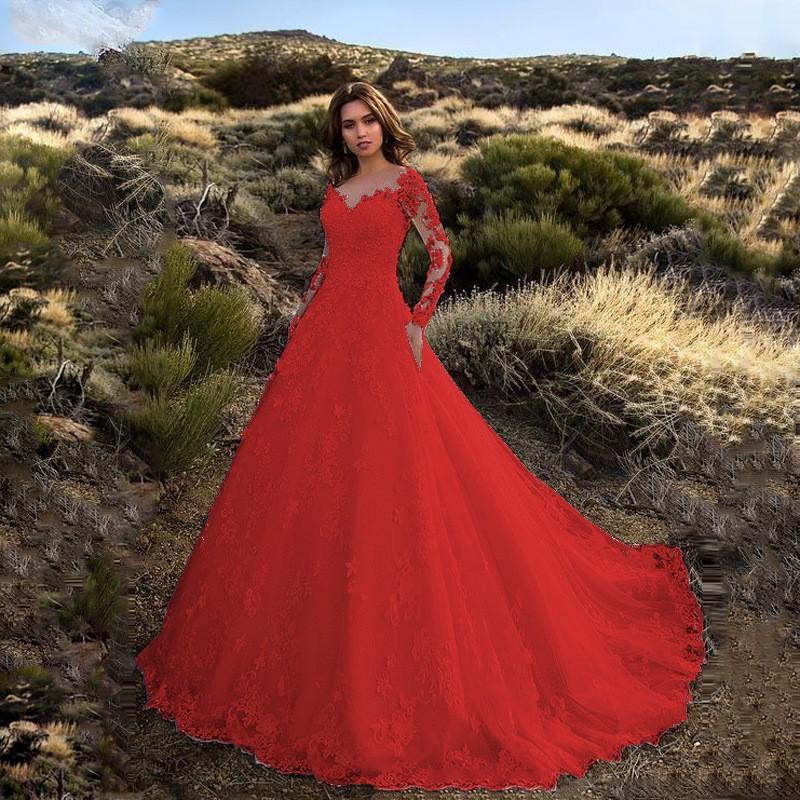 Fashionable Elegant New Women's Long-Sleeved off-Shoulder Bridal Wedding Dress Dress Formal Dress High-End Fashion