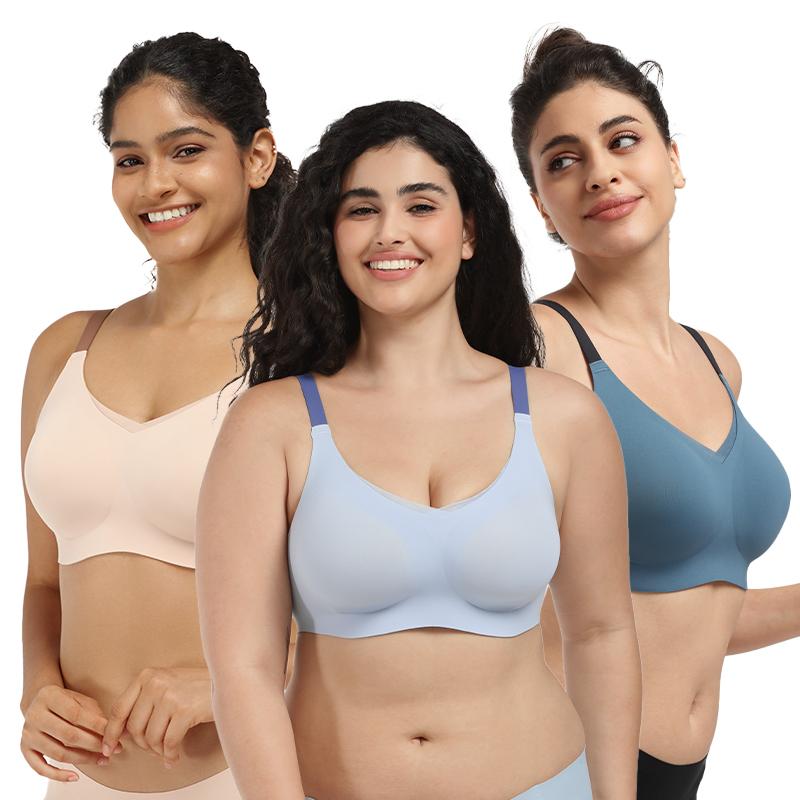 COMFELIE Women's Wireless Bra ,Comfort Bralettes No Underwire with Support Seamless Bra Underwear EB001