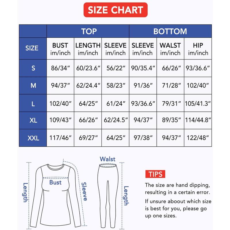 Women 's Thermal Underwear Set with Lightweight Ultra Soft Fleece Lined,Long John Set, Skiing Base Layer Womenswear Lady