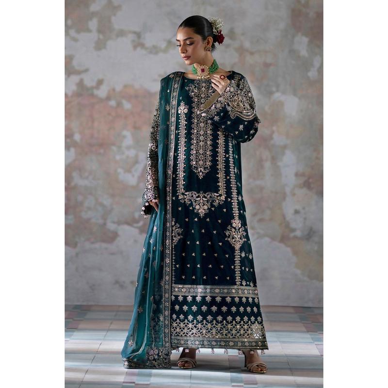 SEA - MEHER - 01 PREMIUM EMBROIDERED WOMEN VELVET SUIT WITH DUPPATTA