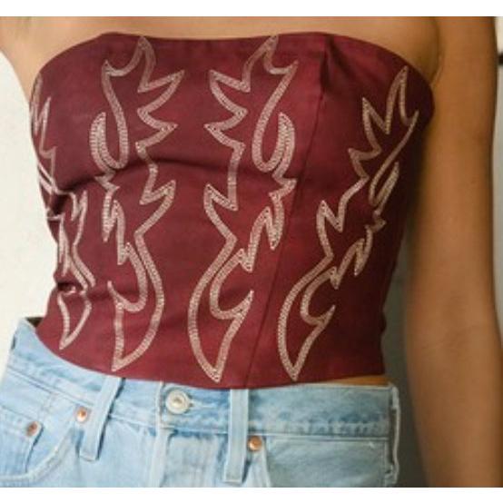 Embroidered Western Corset Top