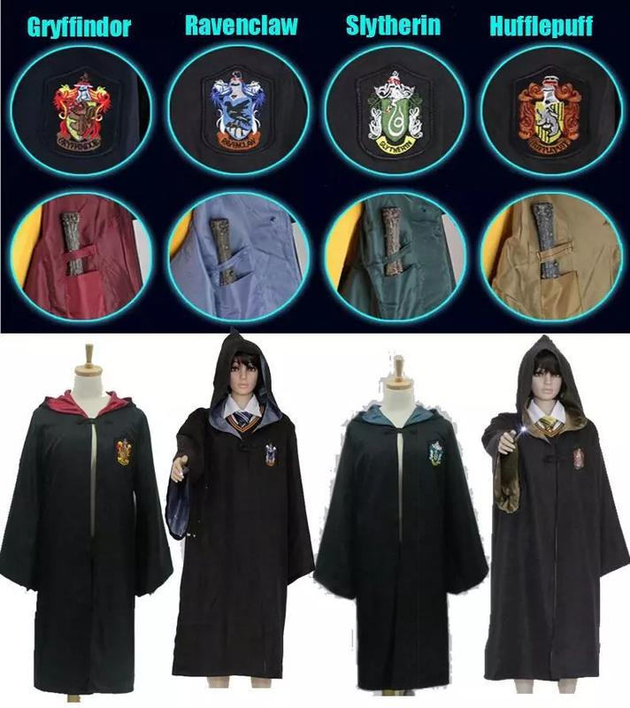 Harry Potter Hogwarts COS Costume for Adults and Children with Robe, Cloak, Scarf - Halloween Accessories - Womenswear halloween cosplay