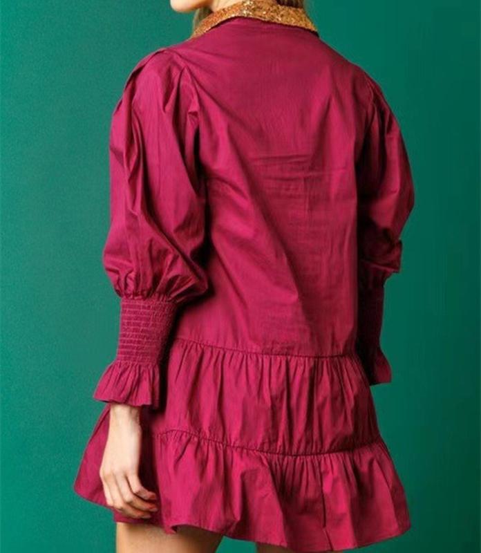 Women Christmas Sequin Skirt Nutcracker Sweatshirt Nutcracker Shirt Dress Long Sleeve Santa Sweater Mini Dress Holiday Dresses Cute Clothes Casual Fabric