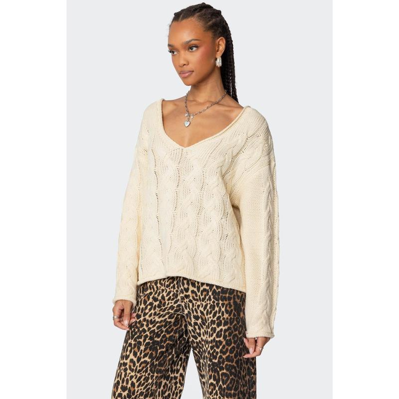 Inga Oversized Cable Knit Sweater