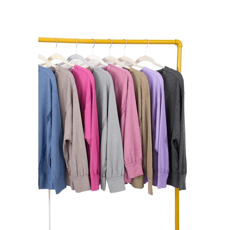 Door Buster! Plus Reg Thermal Long Sleeve Top with Reverse Seam Detail (Multiple Colors)