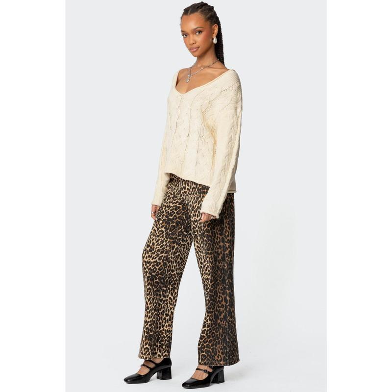 Inga Oversized Cable Knit Sweater