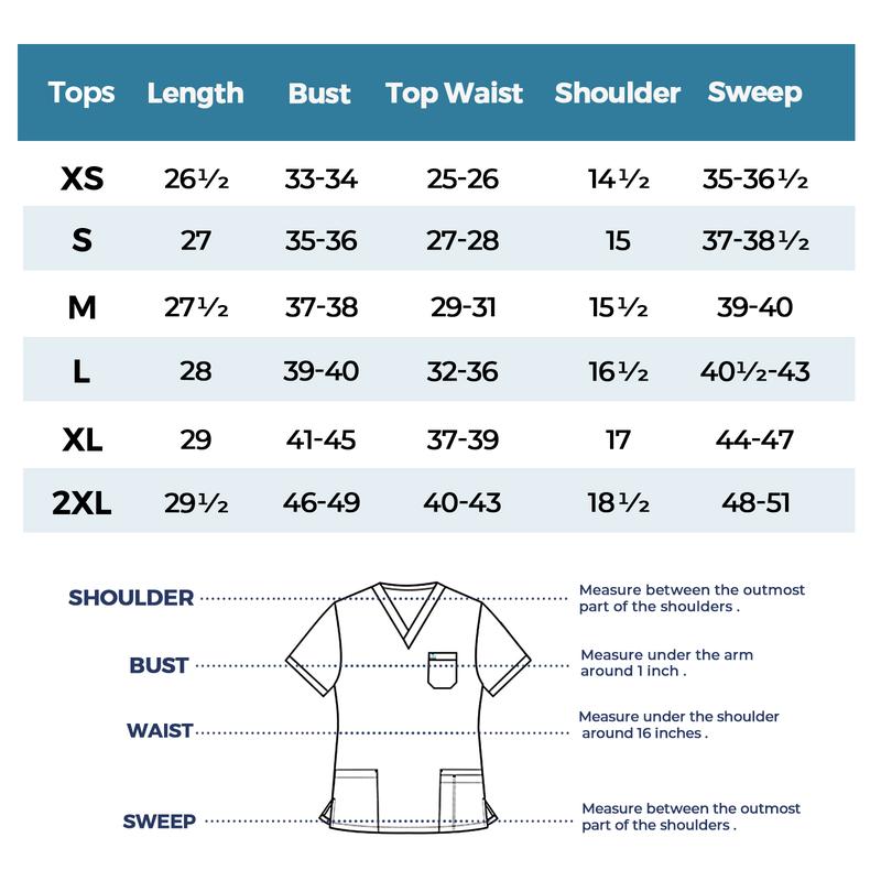 Cozyfit Scrub Tops for Woman - Soft Stretch, V-Neck Top Scrubs with 3 Pockets, Easy Care for Women Womenswear Clothing